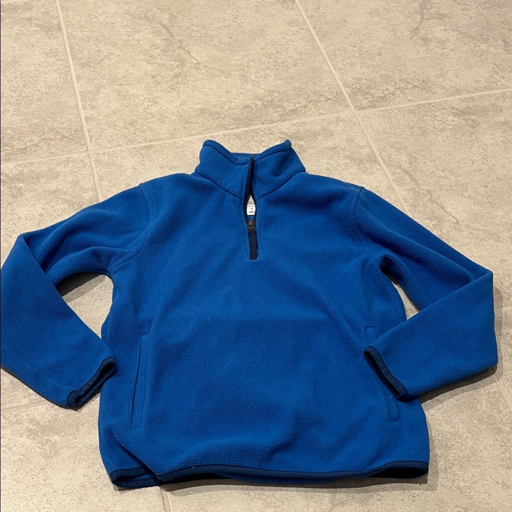 • Blue Fleece Quarter-Zip Pullover, M •